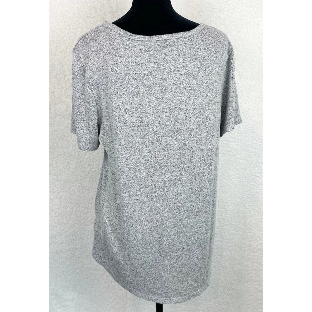 THREE DOTS • Grey Marled Casual Crewneck Short Sleeve Tee, M - Picture 6 of 12